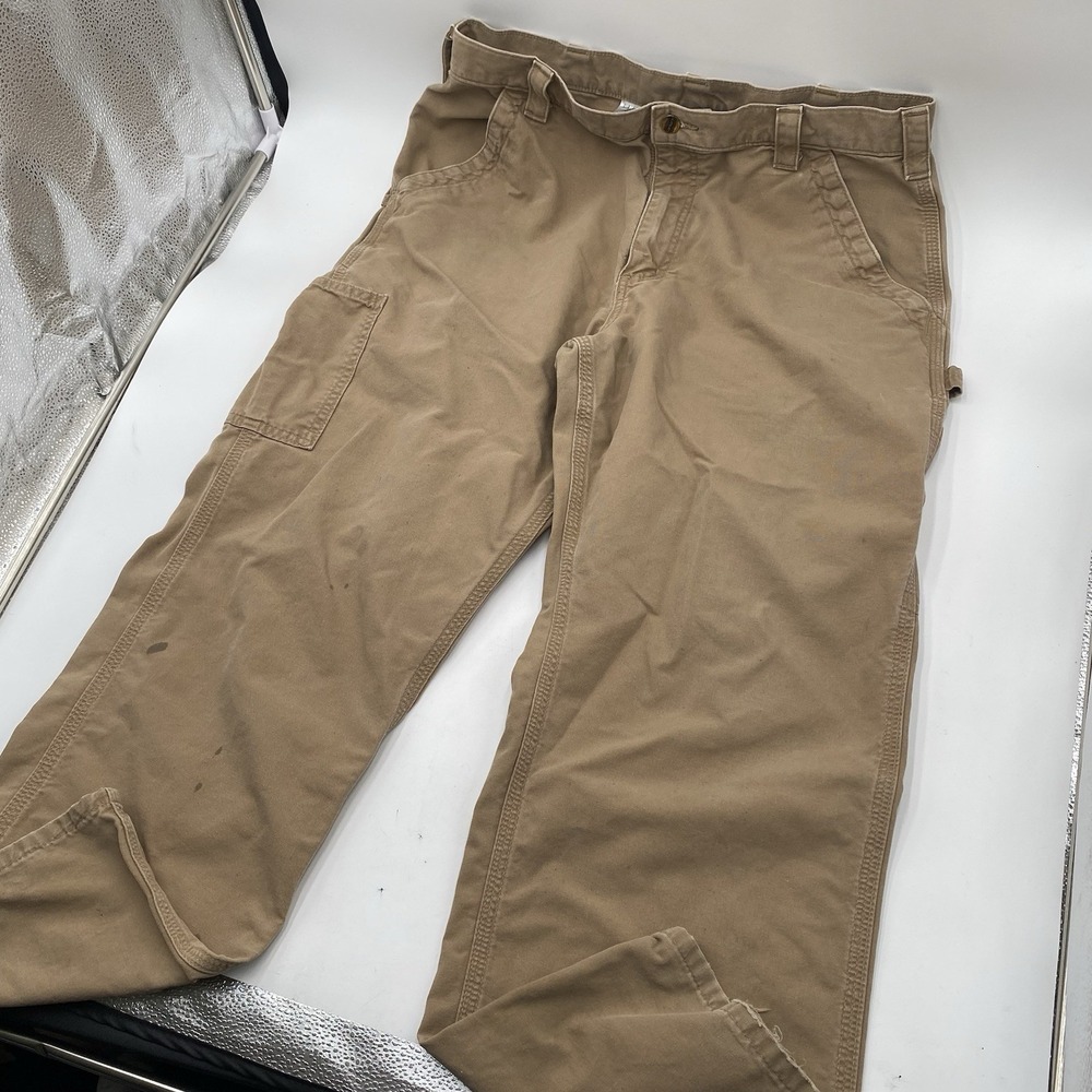 CARHARTT B151 DKH Duck Canvas Loose Original Fit Carpenter Work Pants Mens 36x30 - Picture 3 of 13